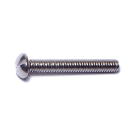 Midwest Fastener #8-32 x 1-1/4 in Slotted Round Machine Screw, Plain 18-8 Stainless Steel, 100 PK 04876